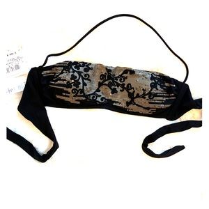 La Perla sequin bikini bandeau style top with removable straps